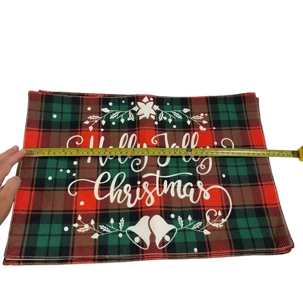Unbranded Red &‎ Green Plaid Christmas Placemats - 6 Count